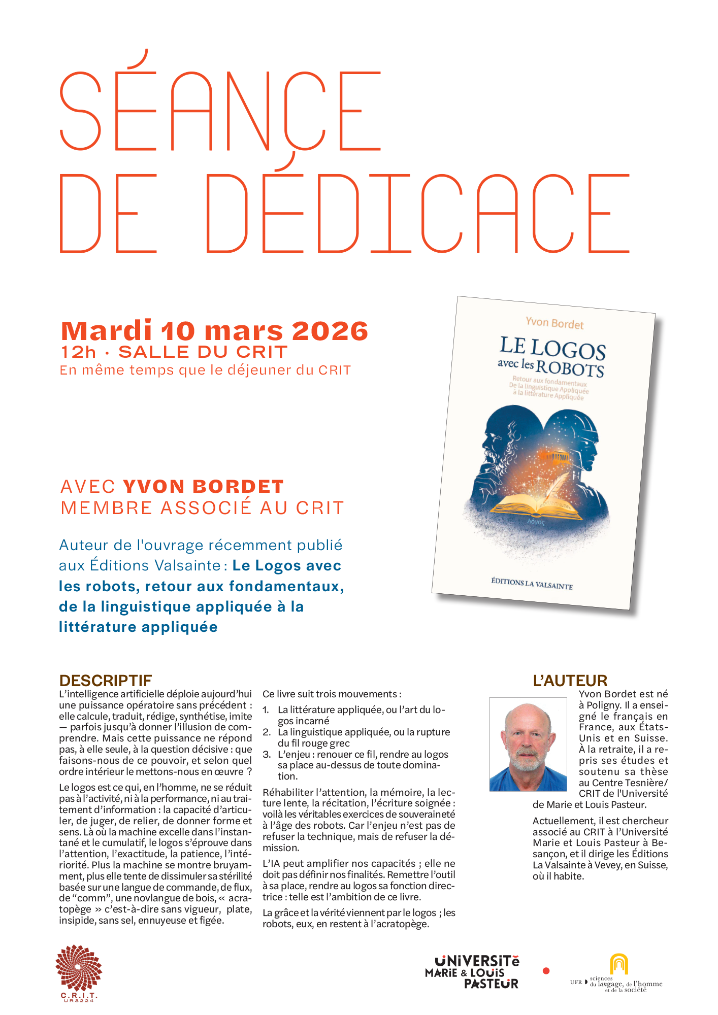 Séance de dédicace avec Yvon Bordet